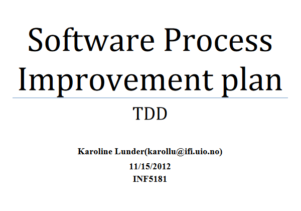16a Software Process Improvement Plan