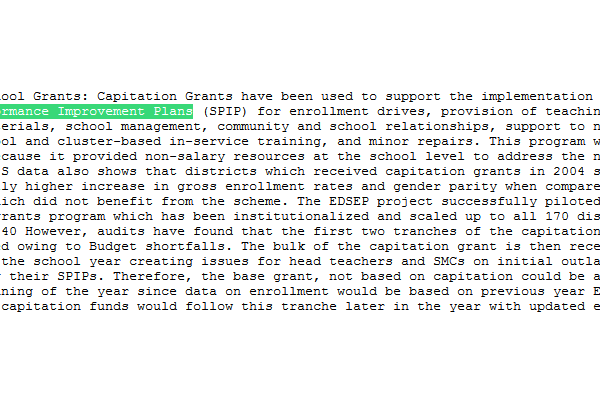 5b School Performance Improvement Plans